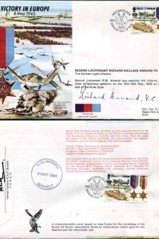 JS45/12A Victory in Europe sign by 2nd Lt Richard Wallace Annand VC (C)