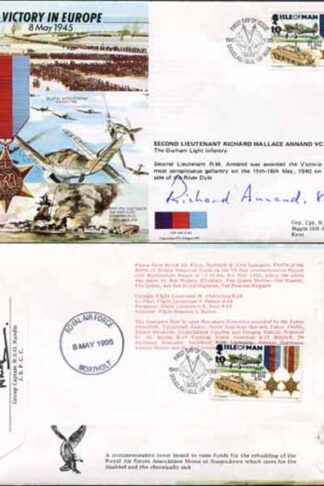 JS45/12A Victory in Europe sign by 2nd Lt Richard Wallace Annand VC (F)
