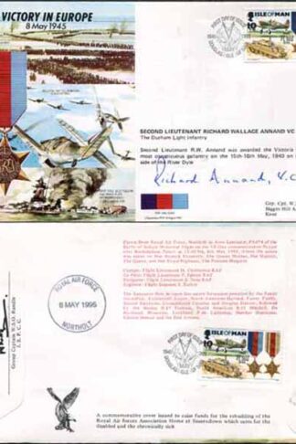 JS45/12A Victory in Europe sign by 2nd Lt Richard Wallace Annand VC (G)