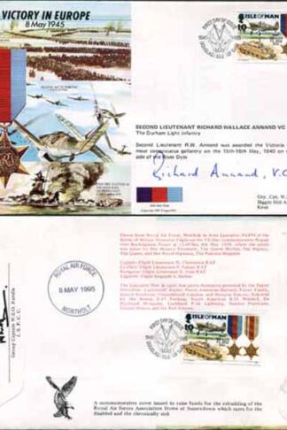 JS45/12A Victory in Europe sign by 2nd Lt Richard Wallace Annand VC (H)