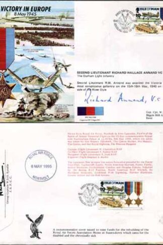 JS45/12A Victory in Europe sign by 2nd Lt Richard Wallace Annand VC (I)