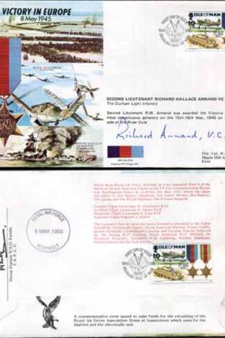 JS45/12A Victory in Europe sign by 2nd Lt Richard Wallace Annand VC (O)