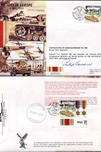 JS45/12A Victory in Europe sign by Captain Philip John Gardner VC MC (C)