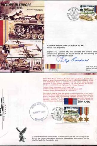 JS45/12A Victory in Europe sign by Captain Philip John Gardner VC MC (K)