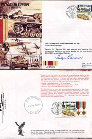 JS45/12A Victory in Europe sign by Captain Philip John Gardner VC MC (M)