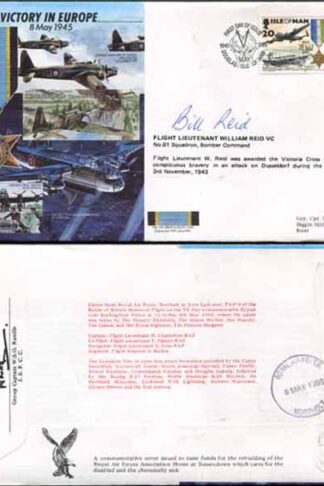 JS45/12DC Victory in Europe sign by Flight Lieutenant William Reid VC (A)