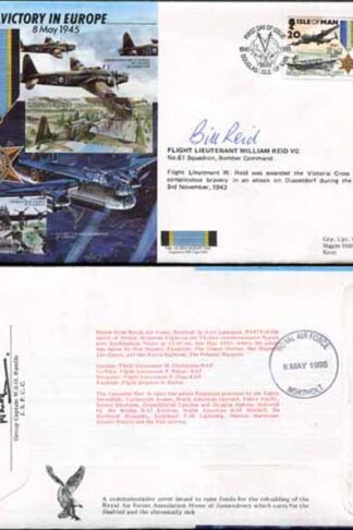 JS45/12DC Victory in Europe sign by Flight Lieutenant William Reid VC (B)