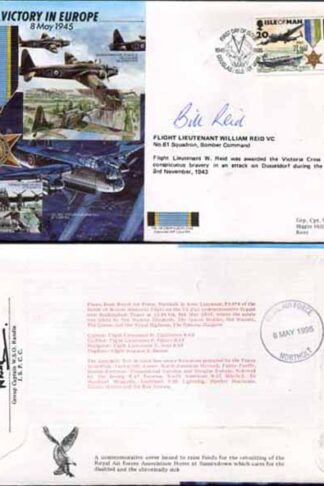 JS45/12DC Victory in Europe sign by Flight Lieutenant William Reid VC (J)