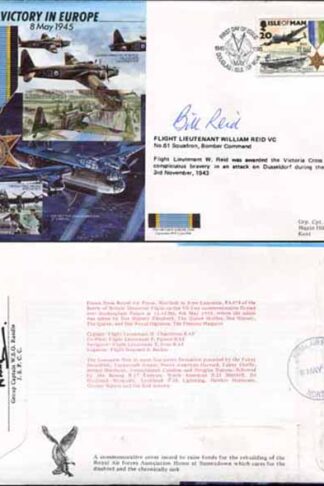 JS45/12DC Victory in Europe sign by Flight Lieutenant William Reid VC (M)