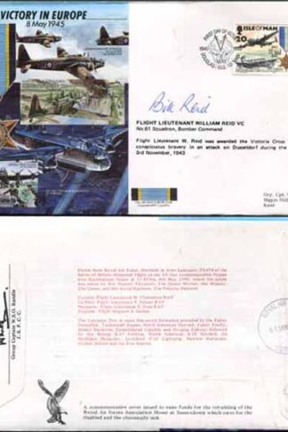 JS45/12DC Victory in Europe sign by Flight Lieutenant William Reid VC (N)