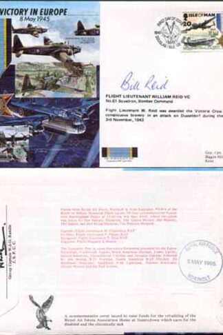 JS45/12DC Victory in Europe sign by Flight Lieutenant William Reid VC
