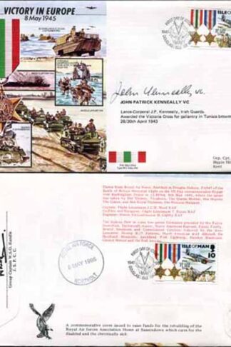 JS45/12EC Victory in Europe sign by Lance-Corporal John Patrick Kenneally VC (C)