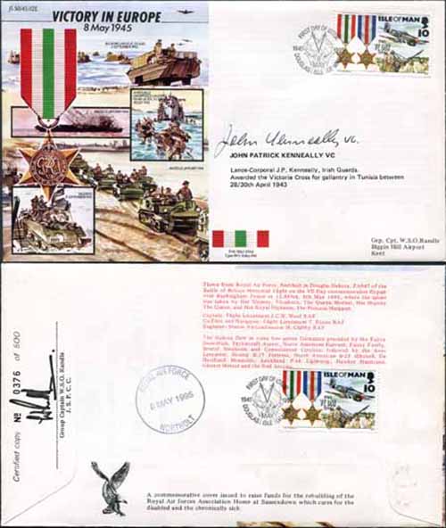 JS45/12EC Victory in Europe sign by Lance-Corporal John Patrick Kenneally VC (C)