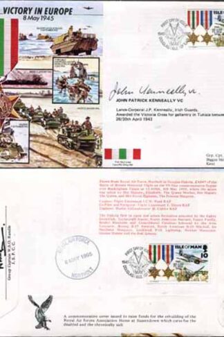 JS45/12EC Victory in Europe sign by Lance-Corporal John Patrick Kenneally VC (D)