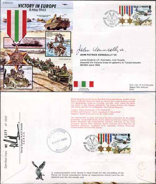JS45/12EC Victory in Europe sign by Lance-Corporal John Patrick Kenneally VC (D)