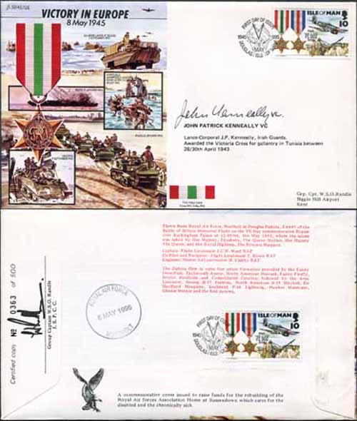 JS45/12EC Victory in Europe sign by Lance-Corporal John Patrick Kenneally VC (E)