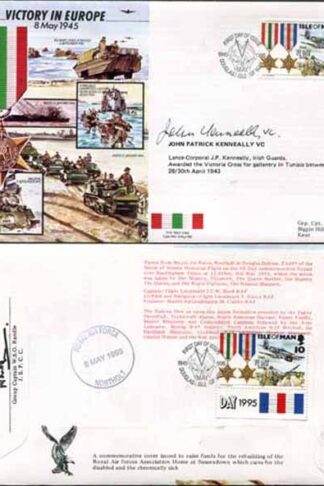 JS45/12EC Victory in Europe sign by Lance-Corporal John Patrick Kenneally VC (H)