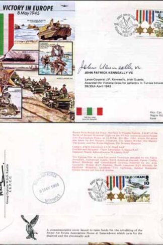 JS45/12EC Victory in Europe sign by Lance-Corporal John Patrick Kenneally VC (J)