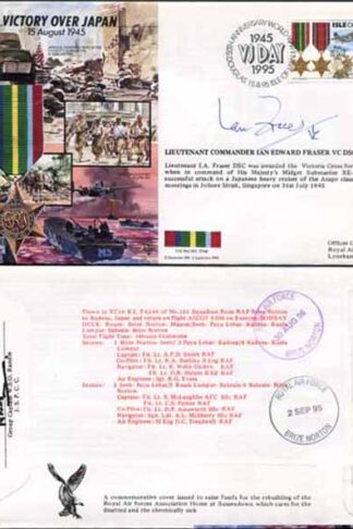 JS45/16BC Victory in Europe sign Lieutenant Commander Ian Edward Fraser VC (A)