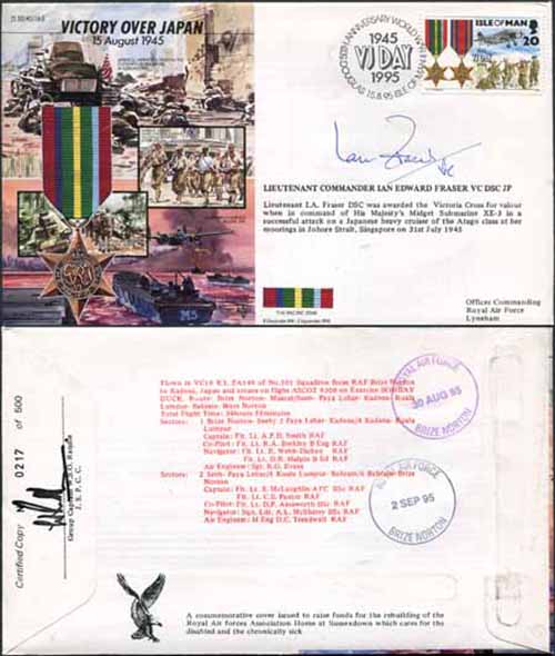 JS45/16BC Victory in Europe sign Lieutenant Commander Ian Edward Fraser VC (B)