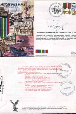 JS45/16BC Victory in Europe sign Lieutenant Commander Ian Edward Fraser VC (C)