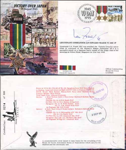 JS45/16BC Victory in Europe sign Lieutenant Commander Ian Edward Fraser VC (E)