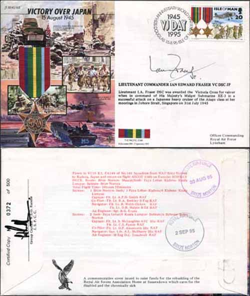 JS45/16BC Victory in Europe sign Lieutenant Commander Ian Edward Fraser VC (M)