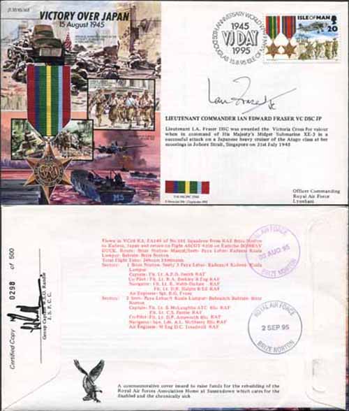 JS45/16BC Victory in Europe sign Lieutenant Commander Ian Edward Fraser VC (V)