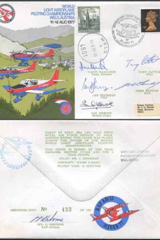 AD33ch World Light Aeroplane Championships with Wels h 11.8.77 Pmk Team Signed