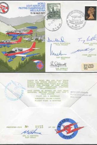 AD33cl World Light Aeroplane Championships with Wels I 11.8.77 Pmk Team Signed