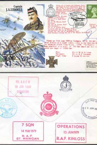 HA40d Captain J.A. Liddell VC.MC. Signed by Flt. Lt. J.A. Easy with 8 1/2p Stamp