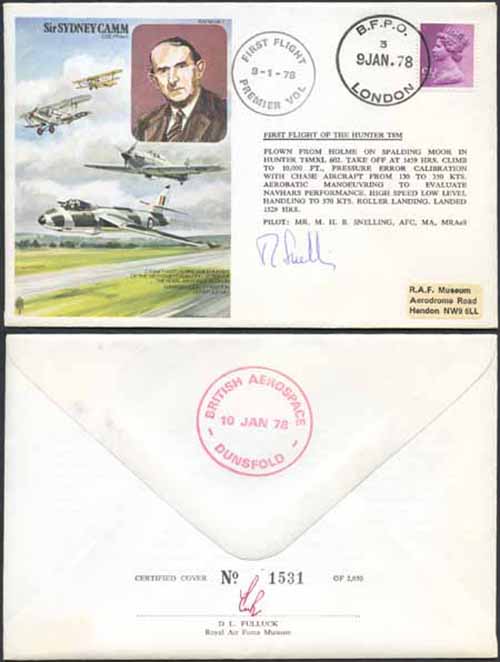 HA7d Sir Sydney Camm CBE.FRAeS Signed by M.H.B. Snelling (A)