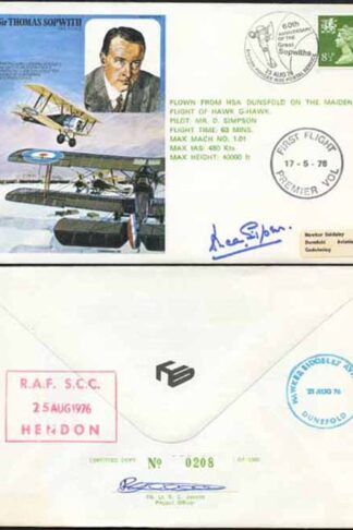 HA5c Sir Thomas Sopwith C.B.E.FRAeS Signed by D. Simpson (A)
