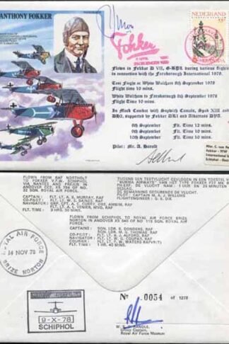 HASP4c Anthony Fokker Signed by Mr A. Harold and Capt. A.P. Moll (A)