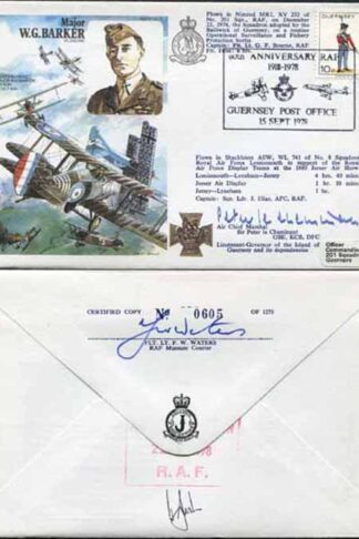HA35c Major W.G. Barker Signed by Sir Peter Le Cheminant (A)