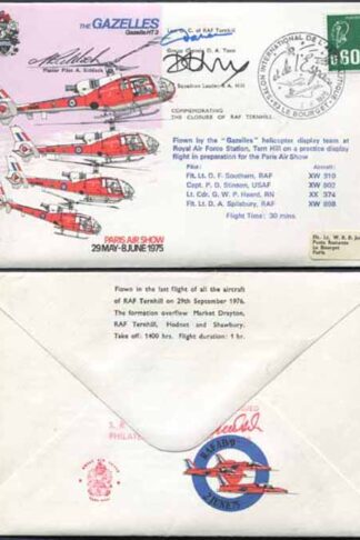 AD9f The Gazelles Paris Air Show Signed Riddok RAF Ternhill and D.A. Toon (A)