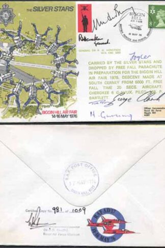 AD17e Silver Stars Biggin Hill Air Fair 14-16 May 1976 Signed by some members (