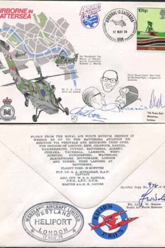 AD36c Airbourne in Battersea Signed S.J. Morris Chris Wren and David Cyster (F)