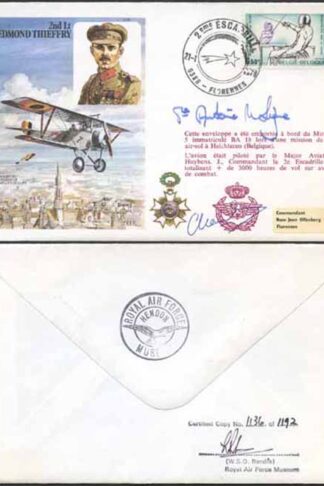 C55c 2nd Lt Edmond Thieffry 6.50 Signed by Prince Antoine De Ligne