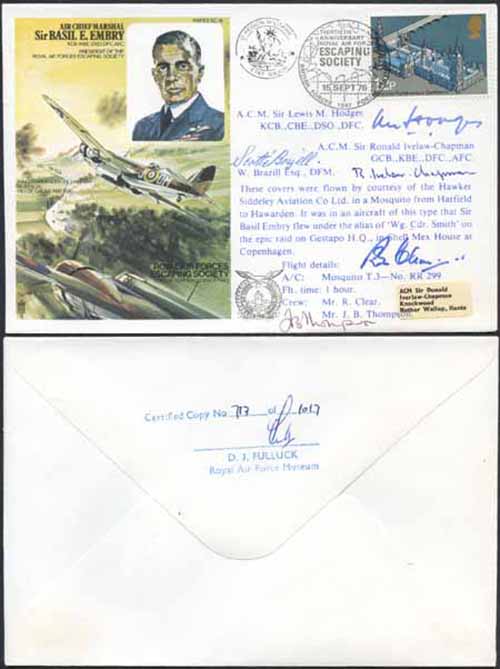 ES16c ACM Sir Basil E. Embry 30th Ann Signed by 3 V-Presidents of the RAFES and