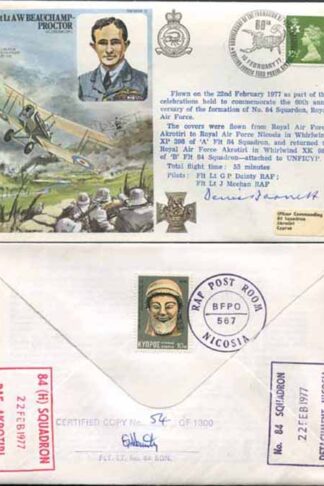 HA13c Flt Lt A W Beauchamp Proctor Signed by Sir Denis Barnett (B)