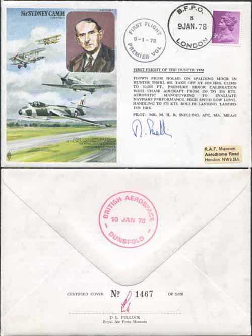 HA7d Sir Sydney Camm CBE.FRAeS Signed by M.H.B. Snelling (B)
