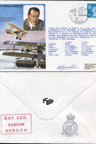 HA5b Sir Thomas Sopwith CBE.FRAeS Signed byte Flt Lt Connell (A)