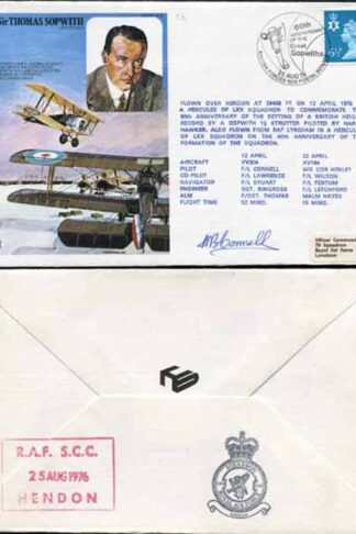 HA5b Sir Thomas Sopwith CBE.FRAeS Signed byte Flt Lt Connell