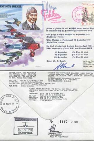 HASP4c Anthony Fokker Signed by Mr A. Harold and Capt. A.P. Moll