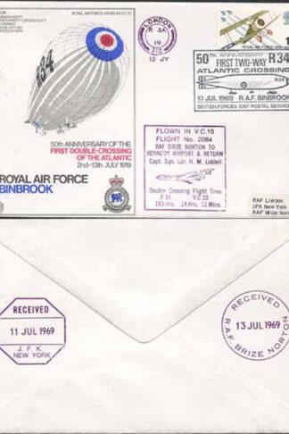 SC10a 50th Ann of the First Double Crossing of the Atlantic Standard Cover