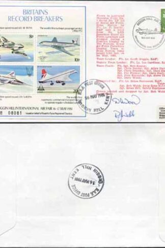 C86b Biggin Hill Int Air Tat Brtiains Record Breakers MS1 Signed By Webb and Wo