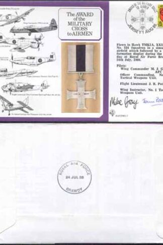DM12b Award of the Military Cross tp Airmen 16p Jersey Crew Signed (A)