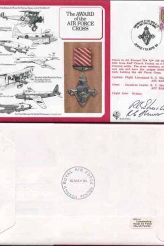 DM1c Award Air Force Cross 13p Jersey Signed Father and Son R.C. Shuster