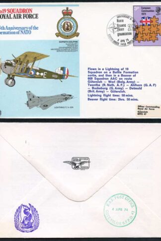 RAF23a No.19 Squadron 25th Ann of the Formation of NATO Standard Cover